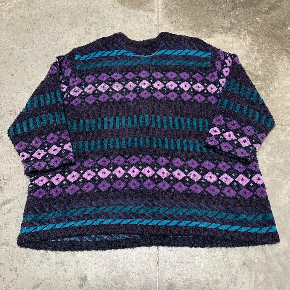 Vintage‎ Fashion Bug Women's Cardigan Sweater Size XL Geometric Pattern